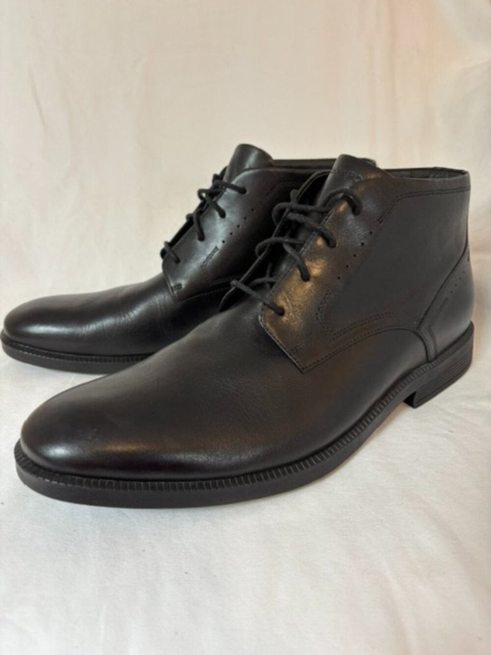 Rockport Men's Flynn Black Leather Lace Up Chukka Boot Size 13
